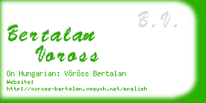 bertalan voross business card