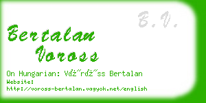 bertalan voross business card